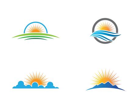 Sun logo template vector icon illustration designのイラスト素材