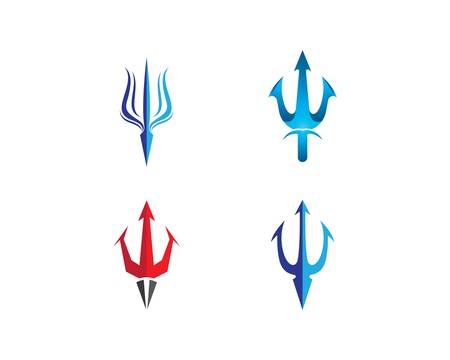 Trident logo template vector icon illustration designのイラスト素材