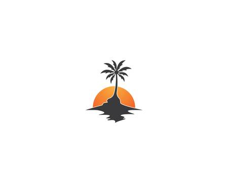 Palm tree summer template illustrationのイラスト素材