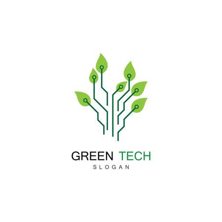 Green technology logo icon illustration designのイラスト素材