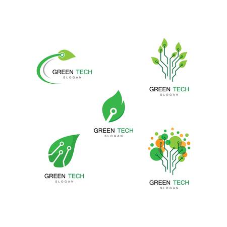 Green technology logo icon illustration designのイラスト素材