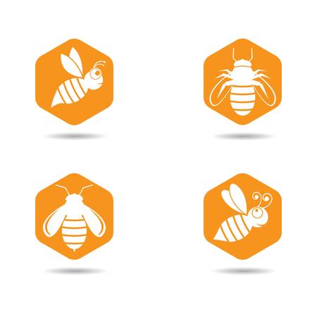 Bee logo vector icon illustration designのイラスト素材