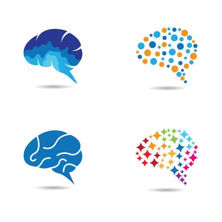 Brain logo template vector icon illustration designのイラスト素材