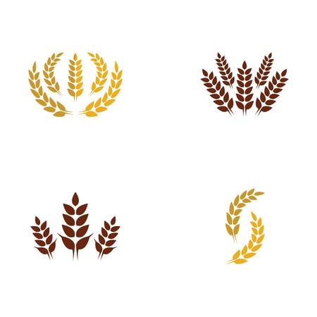 Agriculture wheat logo template vector icon designのイラスト素材