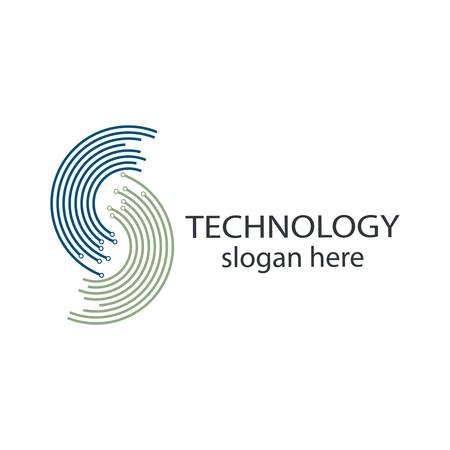 Technology logo template vector icon illustration designのイラスト素材