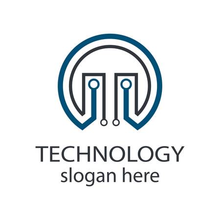 Technology logo template vector icon illustration designのイラスト素材