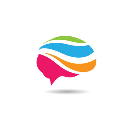 Brain logo template vector icon illustration designのイラスト素材