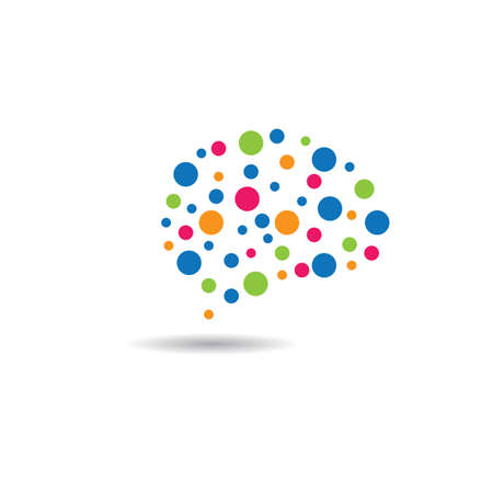 Brain logo template vector icon illustration designのイラスト素材