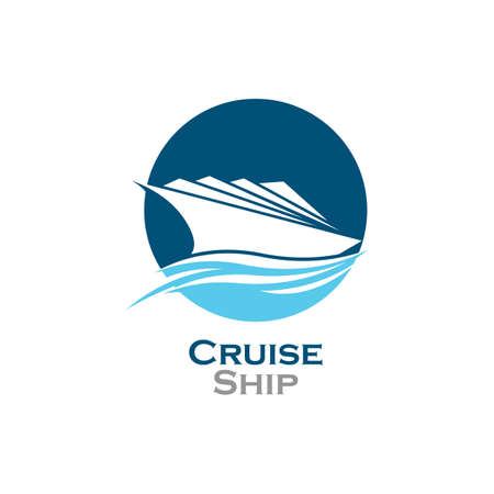 Cruise ship logo template vector icon illustration designのイラスト素材