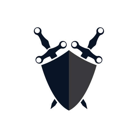 Shield with sword vector icon illustration designのイラスト素材