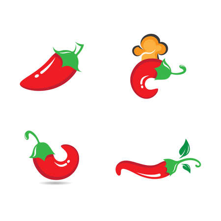 Hot chili logo vector icon illustrationのイラスト素材