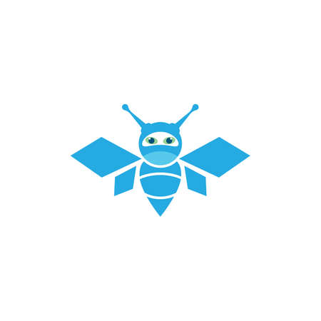 Bee robot logo vector icon illustration designのイラスト素材