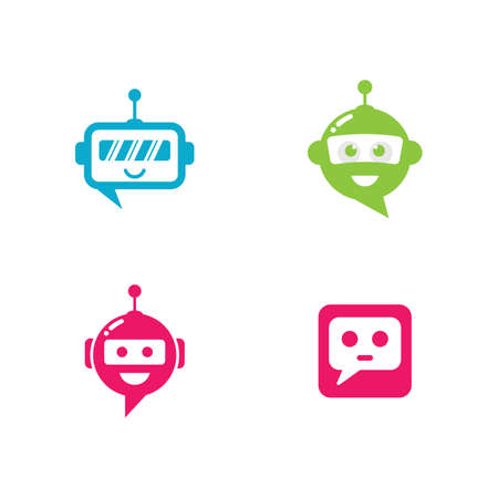 Chat bot symbol and logo vector icon designのイラスト素材