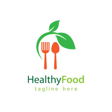 Healthy food logo vector designのイラスト素材