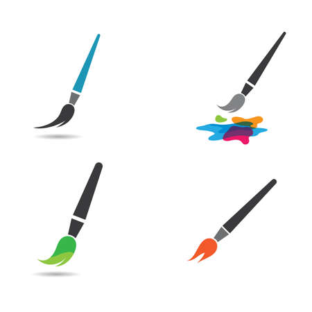 Paintbrush logo  vector icon illustration designのイラスト素材