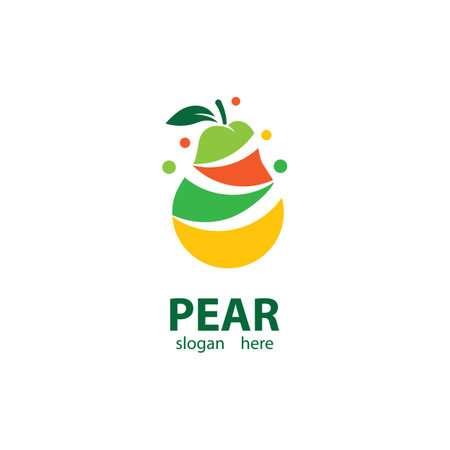 Pear logo images illustration designのイラスト素材