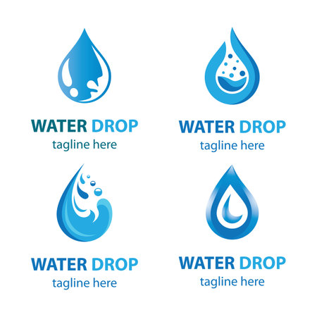 Water drop logo images illustration designのイラスト素材