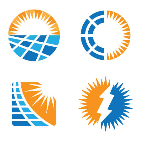 Solar energy logo images illustration designのイラスト素材