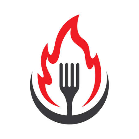 Hot grill logo images illustration designのイラスト素材