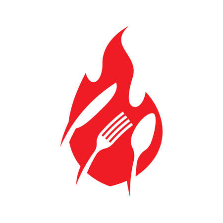 Hot grill logo images illustration designのイラスト素材
