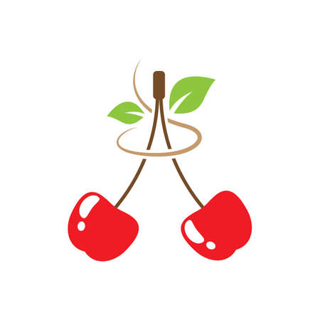 Cherry logo images illustration designのイラスト素材