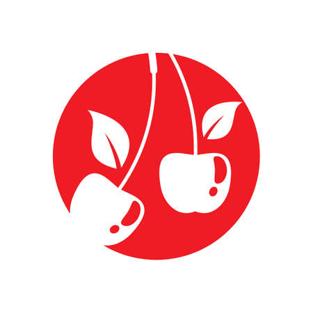 Cherry logo images illustration designのイラスト素材