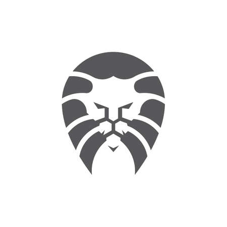 Lion head logo images illustration designのイラスト素材