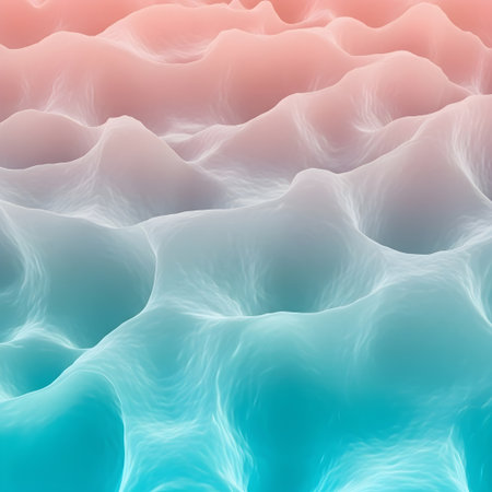 Undulating biofilm sheet background with internal illumination â perfect for artistic and nature-tech compositions.の素材