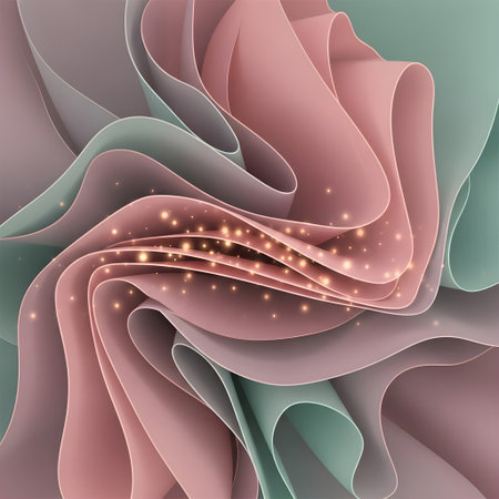 Membranous fold background with inner speckled lights â a calming backdrop for lifestyle and wellness visuals.の素材