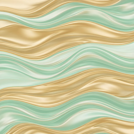 Liquid crystalline wave background with translucent fluid forms â perfect for futuristic luxury design.の素材