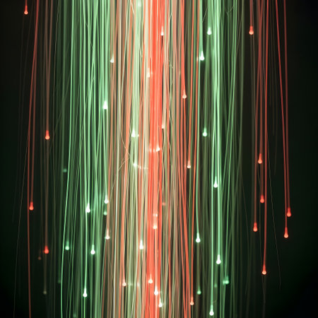 Flowing luminous strand background for organic, ambient, and motion-inspired creative works.の素材