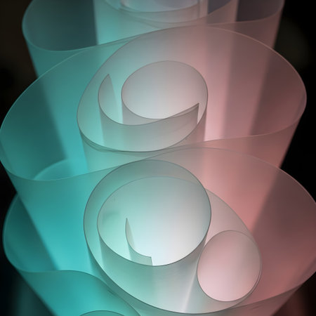 Luminous curling sheet background creating elegant organic folds and depth.の素材