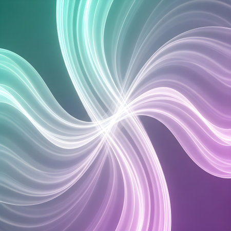 Harmonic luminous wave background â ideal for spiritual, sound, or design applications.の素材