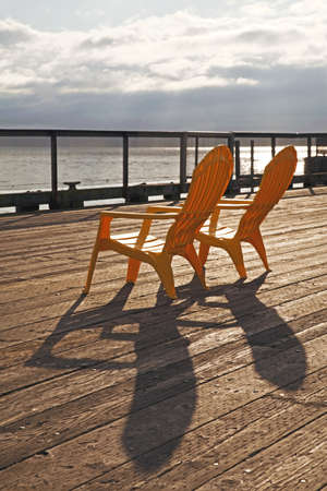 Deck chairs with sea views