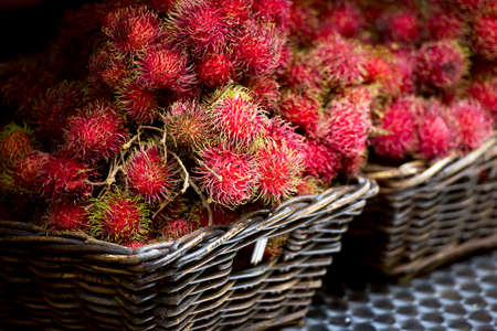 Rambutan fruit Nephelium lappaceumの写真素材