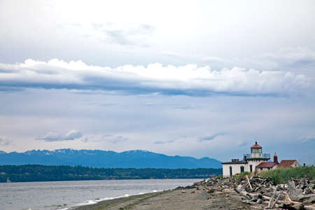 Lighthouse at the Puget Sound, United Statesの写真素材