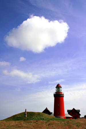 Red lighthouseの写真素材