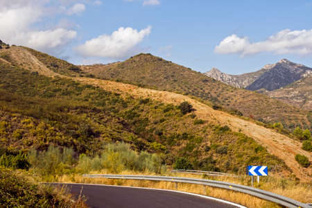 Road in the mountainous regions of Andalusiaの写真素材