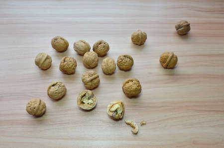 Walnuts on the table