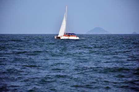 Tourists on a sailboatのeditorial素材