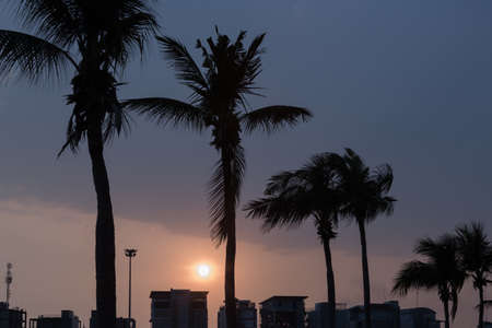 high contrast sunset