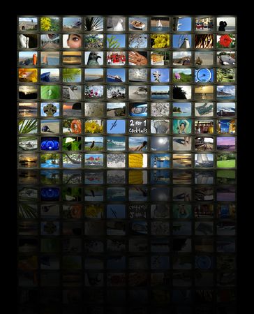 A series of images to make up a TV Wall style collage