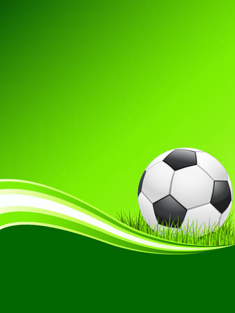 green poster with footballのイラスト素材