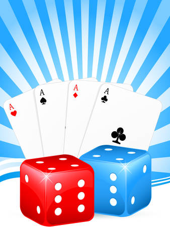 gambling background with cards and dice のイラスト素材