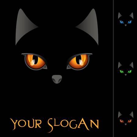 glowing cat eyesのイラスト素材