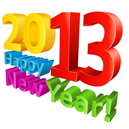 Happy New Year 2013 isolated on whiteのイラスト素材