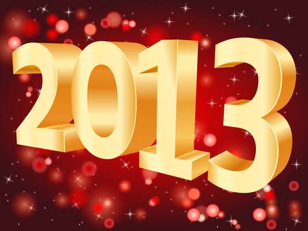 2013 on red backgroundのイラスト素材