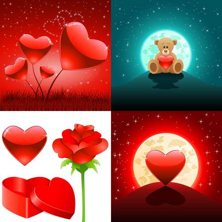 Valentine s day backgrounds and love symbolsのイラスト素材