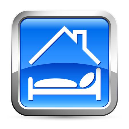 hotel , bed - buttonのイラスト素材