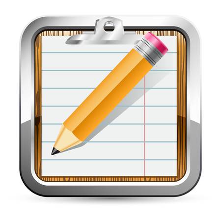 notepad and pencil iconのイラスト素材